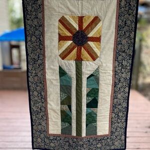 Handmade Quilted Wall Hanging with Floral Design